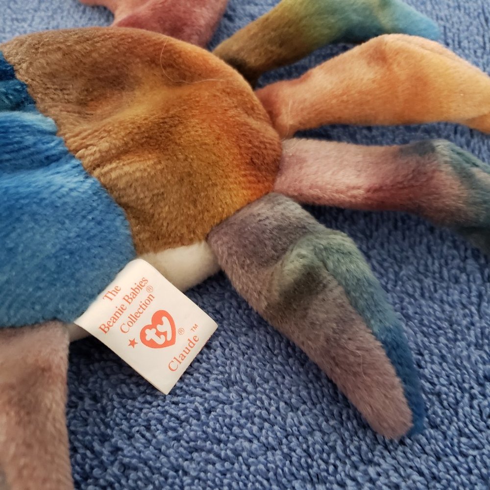 Ty Claude Beanie Babies The Tye Dye Crab 1996 Orig - Picture 4 of 4